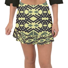 Abstract Pattern Geometric Backgrounds Fishtail Mini Chiffon Skirt by Eskimos