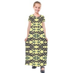 Abstract Pattern Geometric Backgrounds Kids  Short Sleeve Maxi Dress by Eskimos