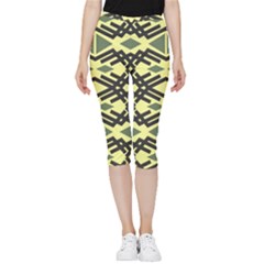 Abstract Pattern Geometric Backgrounds Inside Out Lightweight Velour Capri Leggings  by Eskimos