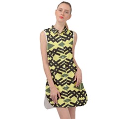 Abstract Pattern Geometric Backgrounds Sleeveless Shirt Dress by Eskimos