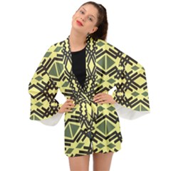 Abstract Pattern Geometric Backgrounds Long Sleeve Kimono by Eskimos