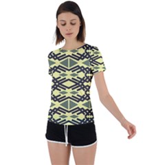 Abstract Pattern Geometric Backgrounds Back Circle Cutout Sports Tee by Eskimos