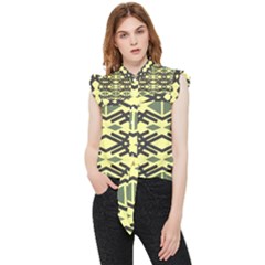 Abstract Pattern Geometric Backgrounds Frill Detail Shirt