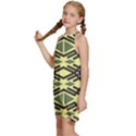 Abstract pattern geometric backgrounds Kids  Halter Collar Waist Tie Chiffon Dress View2