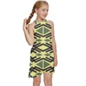 Abstract pattern geometric backgrounds Kids  Halter Collar Waist Tie Chiffon Dress View3