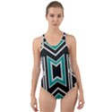 Abstract pattern geometric backgrounds  Cut-Out Back One Piece Swimsuit View1