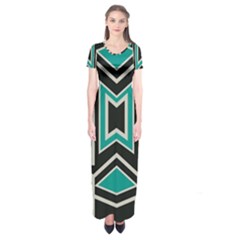 Abstract Pattern Geometric Backgrounds  Short Sleeve Maxi Dress by Eskimos