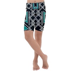 Abstract Pattern Geometric Backgrounds  Kids  Lightweight Velour Cropped Yoga Leggings by Eskimos