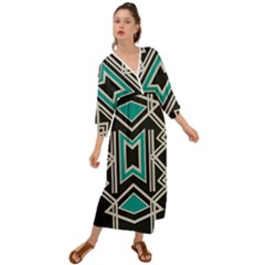 Abstract Pattern Geometric Backgrounds  Grecian Style  Maxi Dress by Eskimos