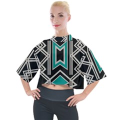 Abstract Pattern Geometric Backgrounds  Mock Neck Tee by Eskimos