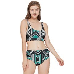 Abstract Pattern Geometric Backgrounds  Frilly Bikini Set by Eskimos