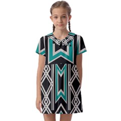 Abstract Pattern Geometric Backgrounds  Kids  Asymmetric Collar Dress by Eskimos