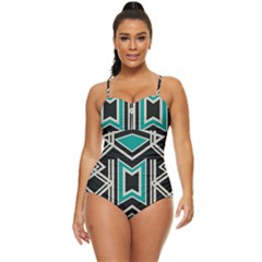 Abstract Pattern Geometric Backgrounds  Retro Full Coverage Swimsuit by Eskimos