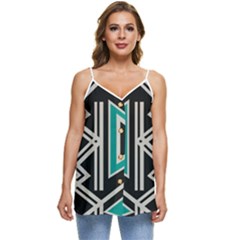 Abstract Pattern Geometric Backgrounds  Casual Spaghetti Strap Chiffon Top