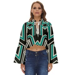 Abstract Pattern Geometric Backgrounds  Boho Long Bell Sleeve Top by Eskimos