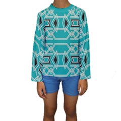 Abstract Pattern Geometric Backgrounds  Kids  Long Sleeve Swimwear by Eskimos