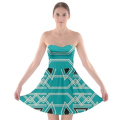 Abstract Pattern Geometric Backgrounds  Strapless Bra Top Dress by Eskimos