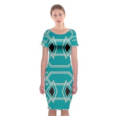 Abstract Pattern Geometric Backgrounds  Classic Short Sleeve Midi Dress by Eskimos