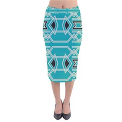 Abstract Pattern Geometric Backgrounds  Velvet Midi Pencil Skirt by Eskimos