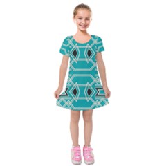 Abstract Pattern Geometric Backgrounds  Kids  Short Sleeve Velvet Dress by Eskimos