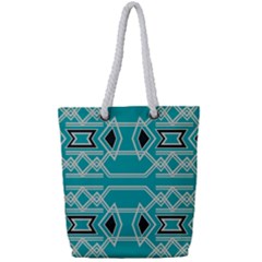 Abstract Pattern Geometric Backgrounds  Full Print Rope Handle Tote (small) by Eskimos