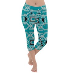 Abstract Pattern Geometric Backgrounds  Lightweight Velour Capri Yoga Leggings by Eskimos