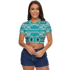 Abstract Pattern Geometric Backgrounds  Side Button Cropped Tee