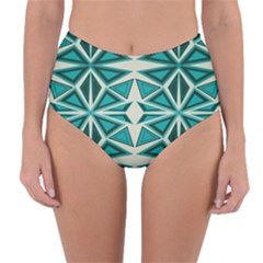 Abstract Pattern Geometric Backgrounds  Reversible High-waist Bikini Bottoms by Eskimos