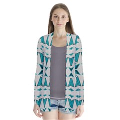 Abstract Pattern Geometric Backgrounds  Drape Collar Cardigan by Eskimos