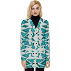 Abstract Pattern Geometric Backgrounds  Button Up Hooded Coat 