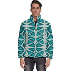 Abstract Pattern Geometric Backgrounds  Men s Puffer Bubble Jacket Coat by Eskimos