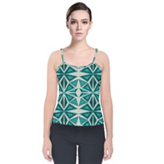 Abstract Pattern Geometric Backgrounds  Velvet Spaghetti Strap Top by Eskimos