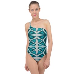 Abstract Pattern Geometric Backgrounds  Classic One Shoulder Swimsuit by Eskimos