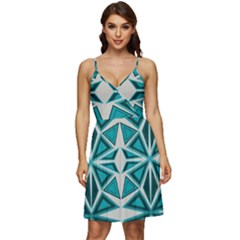 Abstract Pattern Geometric Backgrounds  V-neck Pocket Summer Dress  by Eskimos