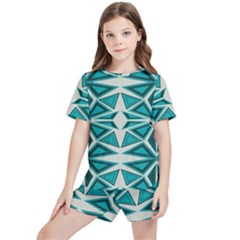 Abstract Pattern Geometric Backgrounds  Kids  Tee And Sports Shorts Set by Eskimos