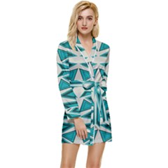 Abstract Pattern Geometric Backgrounds  Long Sleeve Satin Robe by Eskimos