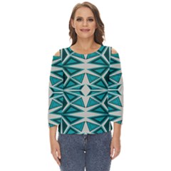 Abstract Pattern Geometric Backgrounds  Cut Out Wide Sleeve Top