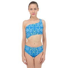 Folk Flowers Print Floral Pattern Ethnic Art Spliced Up Two Piece Swimsuit by Eskimos