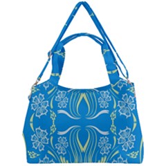 Folk Flowers Print Floral Pattern Ethnic Art Double Compartment Shoulder Bag by Eskimos