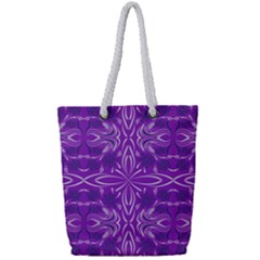 Folk Flowers Print Floral Pattern Ethnic Art Full Print Rope Handle Tote (small) by Eskimos