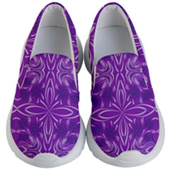 Folk Flowers Print Floral Pattern Ethnic Art Kids Lightweight Slip Ons by Eskimos