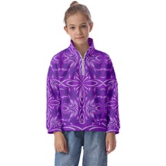 Folk Flowers Print Floral Pattern Ethnic Art Kids  Half Zip Hoodie by Eskimos