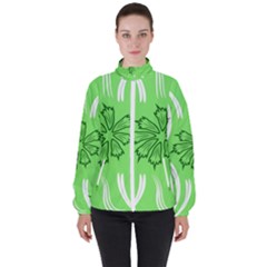 Folk Flowers Print Floral Pattern Ethnic Art Women s High Neck Windbreaker by Eskimos