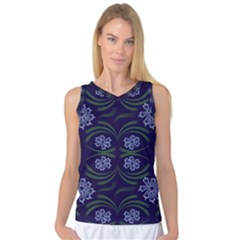 Folk Flowers Print Floral Pattern Ethnic Art Women s Basketball Tank Top by Eskimos