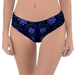 Folk Flowers Print Floral Pattern Ethnic Art Reversible Classic Bikini Bottoms