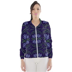 Folk Flowers Print Floral Pattern Ethnic Art Women s Windbreaker by Eskimos