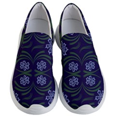 Folk Flowers Print Floral Pattern Ethnic Art Women s Lightweight Slip Ons by Eskimos