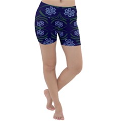 Folk Flowers Print Floral Pattern Ethnic Art Lightweight Velour Yoga Shorts by Eskimos