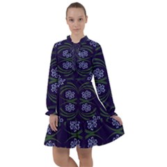 Folk Flowers Print Floral Pattern Ethnic Art All Frills Chiffon Dress by Eskimos