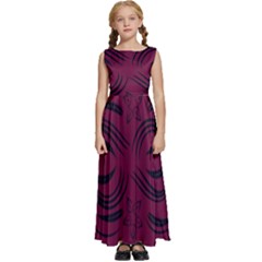 Folk Flowers Print Floral Pattern Ethnic Art Kids  Satin Sleeveless Maxi Dress